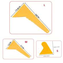 Escurridor de película para ventana de coche, raspador de punta triangular de plástico grueso amarillo para pegatina de envoltura de vinilo, herramienta de instalación de película de tinte para ventana de coche RYBV - Solo 1 L 28cm - Ver 5