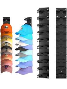 1pc Hat Organizer Rack, Wall-Mounted Baseball Cap Holder - Strong Load Bearing Capacity, Comes With Heavy Duty Adhesive And Screws, Large Capacity Hanging Storage Box, Suitable For Home And Wardrobe Use - Multicolor - View 9