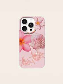 1pc Fashion Personalized Flower Sea Turtle Shell Pattern Phone Case, Soft TPU Scratch-Resistant Shockproof Protective Cover Compatible With Apple 11/12/13/14/14Plus/15/15Plus/16/16Plus/7/8Plus/17/17Pro - Multicolor - View 7