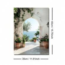 1/3 Stück gerahmtes/ungerahmtes Sommerlandschaft Mittelmeerküste Dorf Leinwand Poster Italien Meerarchitektur Reise Wandkunst Muster Strandhaus Dekoration Malerei für Apartment, Wohnzimmer, Schlafzimmer, moderne Heimdekoration - A - Übersicht 9