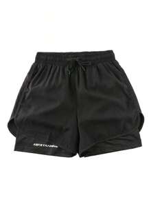Women's Quick-Dry Yoga Shorts - Lightweight And Breathable Sports Shorts, Summer Black Elastic Fitness Shorts For Women - 黑色 - 查看 7