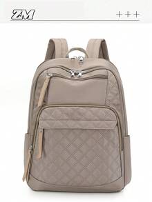 Mochila impermeable de gran capacidad, de moda y versátil - Caqui - Ver 9