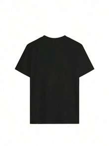 Camiseta casual de cuello redondo de manga corta con estampado de lema para mujer, regalo para esposa, recién casados, compromiso, luna de miel, blanco verano - Negro - Ver 2