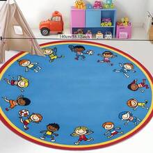 1 pieza Alfombra de material de terciopelo de cristal con patrón de personaje de dibujos animados azul bailando, alfombra de baño, felpudo, alfombra pequeña, alfombra, alfombra, decoración del hogar, alfombra de área, alfombra de exterior, alfombra de dormitorio, alfombra lavable - Multicolor - Ver 2