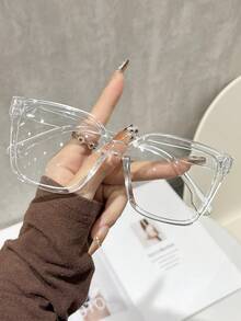 大尺寸極簡主義眼鏡框，龐克街頭時尚風格，Ins極簡風格，中性裝飾眼鏡框，多用途日常休閒裝飾眼鏡 - 大框鏡 - 查看 5