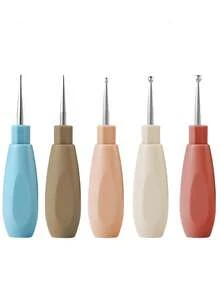 5pcs Interchangeable Stainless Steel Nail Art Dotting Pen Set, Suitable For Manicure Art, Rhinestone Setting, Outlining, Painting, Sculpting, Applicable For Nail Salons And Home Nail Art Embossing - Multicolor - View 11