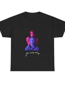 Unisex T-shirt You with me tee Mode Lös Passform Bomulls T-shirt herr t-shirts herrkläder herrset herr t-shirt herrartiklar vardagsklänningar för kvinnor damset eleganta blusar dam t-shirts damklänning - Svart - Visa 1