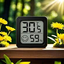 3 piezas Mini Termómetro y Higrómetro - Monitor de temperatura y humedad de alta definición, pantalla LCD grande, diseño compacto de bajo consumo, adecuado para el hogar, la oficina y el monitoreo de entornos interiores, alimentado por batería, sin instalación requerida, también adecuado como regalo para amigos y familiares - Negro - Ver 5