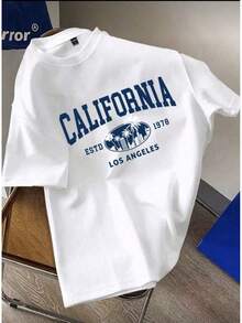 de Moda Femenina Transfronteriza Verano 2025: Camiseta de Manga Corta con Estampado de Letras, Estilo Retro, Casual, Holgada y Versátil - Negro - Ver 9