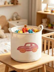 1pc Cartoon Car Shaped Storage Basket, Suitable For Baby Room Decor, Baby Shower, Laundry Basket, Baby Essentials, Baby Girl Products, Newborn Supplies - Multicolor - View 7