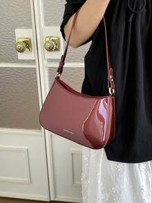 2026 New Korean Style Women's Shoulder Bag, Minimalist Outdoor Portable Handbag, Fashion Versatile Solid Color Underarm Bag - Red - View 2