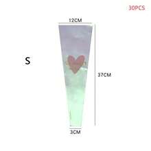 30pcs Transparent Rose Packaging Bags Flower Bouquet Plastic Bag Bouquet Wrapping Paper One Straight Bag Flower Packagin - Multicolor - View 7