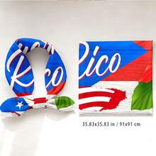 1pc 35-Inch Square Headscarf, Soft, Stylish, And Aesthetically With A Puerto Rico Pattern. Skin-Friendly, Breathable, And Not Stuffy. Suitable Daily Outings, Shopping, Dates, Coffee, Outdoor Activities, Beach Vacations - Nhiều màu - Xem 6