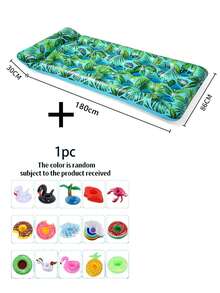 1/2pcs Inflatable Pool Float, Giant Pool Floats For Adults With Headrest, Lake Floating Raft, Water Leisure Lounger, Suitable For Pool Party, Summer Beach And Outdoor - Rectangle - View 13