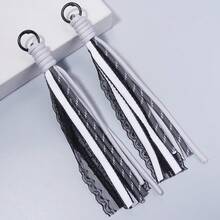 2pcs/Pack Dark-Colored Lace Ribbon Keychain, 21cm Long, Phone/Bag Charm, DIY Home Decor & Car Hanging Accessory - Ornament Cord - View 13