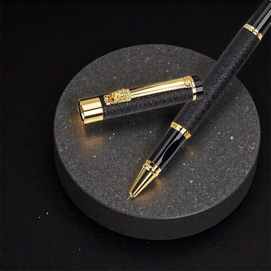 一支黑色龙形金属走珠笔/0.5mm笔尖/可替换笔芯/商务办公笔/男士礼物/酷炫签名笔/送给同事的理想礼物。