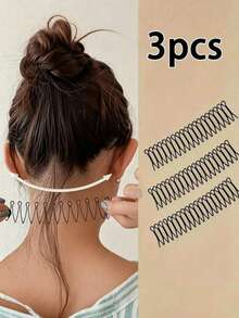1-3 kẹp tóc mái gợn sóng, dụng cụ tạo kiểu tóc hình bầu dục rỗng bằng kim loại thanh lịch, thích hợp để giữ nếp tóc con, cố định tóc con hiệu quả, màu trơn, phù hợp cho người từ 14 tuổi trở lên - Lược, lược gỡ rối, lược chải viền tóc, lược, lược, lược, lược gỡ rối, lược tròn, bàn chải tóc mini, bộ bàn chải tóc (1/2/3 món) - A - Xem 10