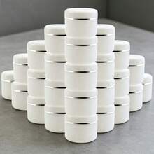 20/5件套 50克/100克 白色塑料罐，带圆形盖，可重复灌装化妆品膏体容器，适合旅行和化妆品储存及灌装 - 彩色 - 查看 1