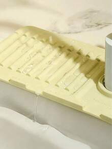 1pc Faucet Splash Guard, Splash Proof, Adjustable, Suitable For Kitchen Sink And Bathroom Vanity, Easy To Clean, Foldable Edge, Drainage Design, Suitable For Bathroom Sink, Kitchen Sink, Bowl Rack, Kitchen Bowl Rack, Kitchen Sink Accessories - View 6