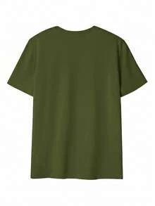 Camiseta de mujer estampada de manga corta para verano, tela de poliéster, estilo multifuncional, corte regular, peso 180 gramos, 1 unidad. - Verde militar - Ver 5