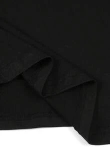 Camiseta de manga corta de cintura alta para mujer, estilo Y2K de moda 2026 - Diseño único con estampado de abeja pequeña y, versátil, moderna, dulce, fresca, picante, literaria, diaria, versátil, fácil, moderna, tejido elástico medio, transpirable, cómoda, para las cuatro estaciones, estilo casual - Negro - Ver 6