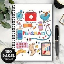 1pc Nurse Grid Spiral Notebook, Pharmacist Gift, Medical Staff Diary, Pharmacist Notepad, Message Book - H - View 5