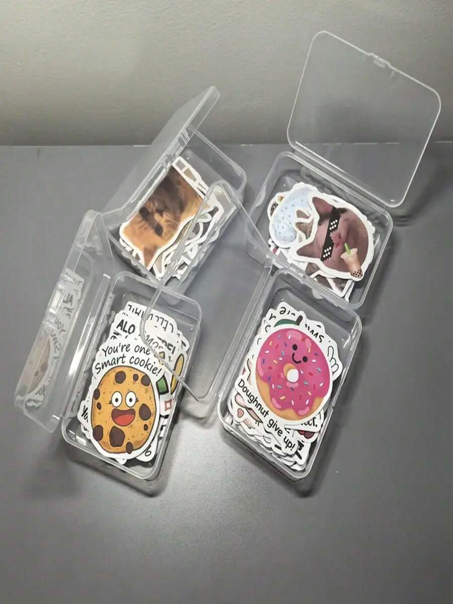 2/4/6个装小型透明PP收纳盒 - 多功能便携式贴纸和首饰收纳盒,适用于收纳贴纸、小物件、文具、首饰、发夹、发圈等,是学校、家庭、办公室、学生、员工、珠宝店、精品店的理想之选,也非常适合桌面、办公室和家居收纳。 - A - 查看 1