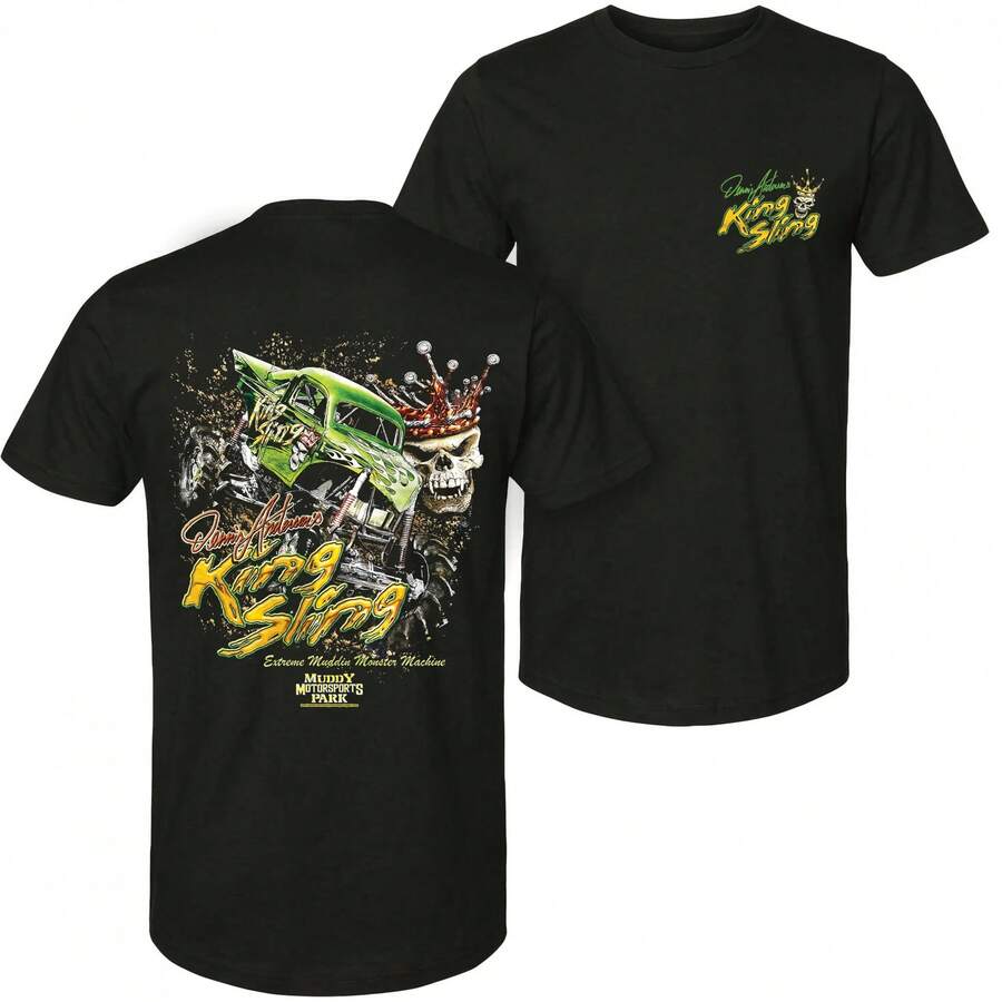 Retro Vintage Dennis Anderson King Sling Monster Truck T-Shirt, Monster Truck Shirt, Monster Jam Fans - màu đen - Xem 1