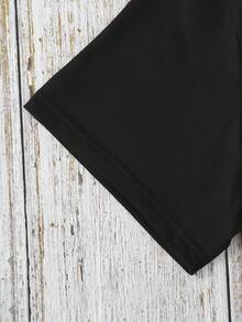 Camiseta de mujer con estampado de verano de doble cara - estampado vintage de bota vaquera rosa, adecuada para primavera y verano, la ropa de mujer es sencilla, cómoda, holgada, camiseta de cuello redondo en forma de Y 100% algodón. - Negro - Ver 4