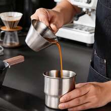 1pc Thick 304 Stainless Steel Coffee Extraction Cup With Measurement Scale, Milk Frothing Pitcher For Espresso Dosing - Multicolor - View 1