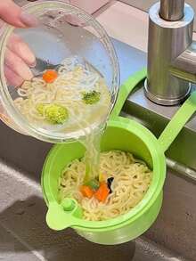 1個壁掛式水槽瀝水籃,廚房水龍頭懸掛收納架,水槽水果蔬菜過濾籃,廚房水槽食物殘渣分離濾網 - 均碼 - 查看 3