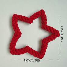 1Pc Star Shaped Dog Rope Chew Toy, Durable Five-Pointed Star Knot Toy For Aggressive Chewers, Tough Bite-Resistant Interactive Tug Of War Toy For Small/Medium Dogs, Teeth Cleaning & Boredom Relief Pet Training Toy - Multicolor - View 6