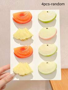 2/4pcs/Set Cute Fruit Hair Clips, Summer Vibe Side Clips - Suitable For Girls And Women, Transparent Glossy Texture + Realistic Fruit Pulp Texture, Applicable For Daily, School, Commute, Travel, Photo Shoot, Beach Vacation, Summer Fun Accessory, Random Color,Bobby Pin,Hair Claws - Multicolor - View 11