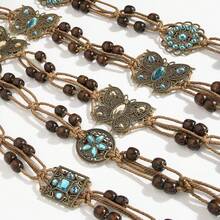 Bohemian Style Tassel Belt,  Retro High-End Fashion Accessory, Niche Temperament Woven Waist Chain - .18#花朵編織腰帶-K0261 - 查看 4