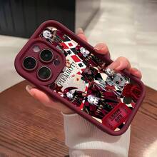Tema del bufón Pierrot rojo, negro y blanco.funda de teléfono Fundas compatibles con ,Apple,VIVO,OPPO,,, y Honor.Fabricadas en silicona TPU,ofrecen protección contra golpes y caídas.regalos para mamá - Burdeos - Ver 2