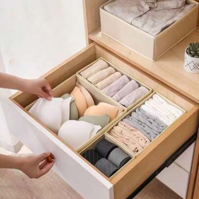 1 pieza Caja de almacenamiento dividida de 900D, adecuada para guardar calcetines, sujetadores, ropa interior, con compartimentos tipo cajón, también adecuada para artículos de papelería, gafas, máscaras, cinturones y otros artículos