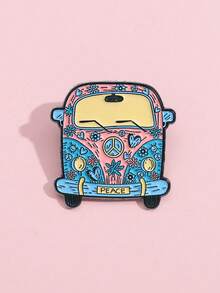 1pc Cartoon Flower Enamel Car Brooch, Can Be Pinned On Clothes, Hats, Backpacks, Lapels, Cute Floral Brooch, Gift For Friends - Multicolor - View 3