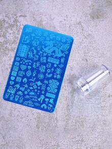 1 tấm dập móng nghệ thuật hình rồng Trung Quốc, 1 bộ dụng cụ dập móng có nắp đậy, dụng cụ dập móng có lưỡi gạt. - Bạc - Xem 2