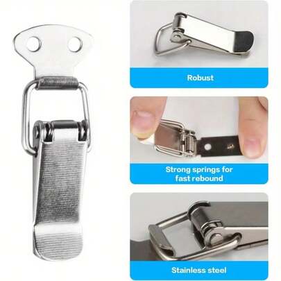 Stainless Steel Box Buckle Lock, Snap Hook, Tool Box, Wooden Box, Beehive Universal Metal Clasp Accessories, Rust-Proof, Corrosion-Resistant, Durable