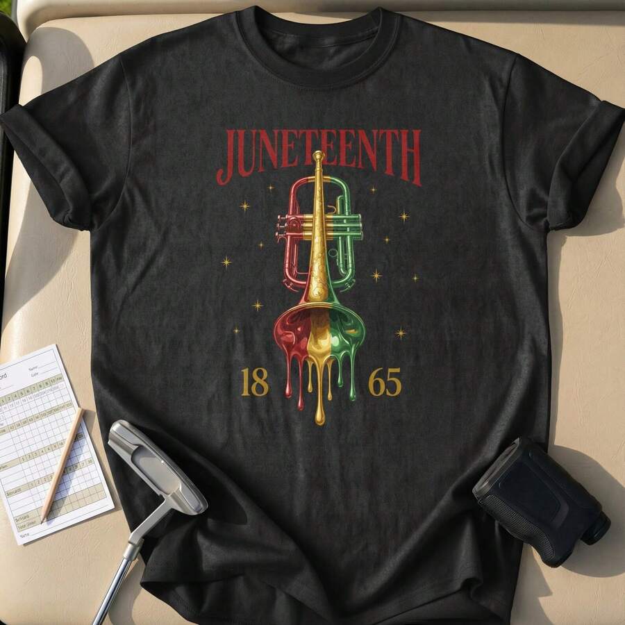 Juneteenth T-Shirt 1865 Freedom Day Emancipation Celebration Shirt African American Heritage Commemorative Tee Gift - 黑色 - 查看 1