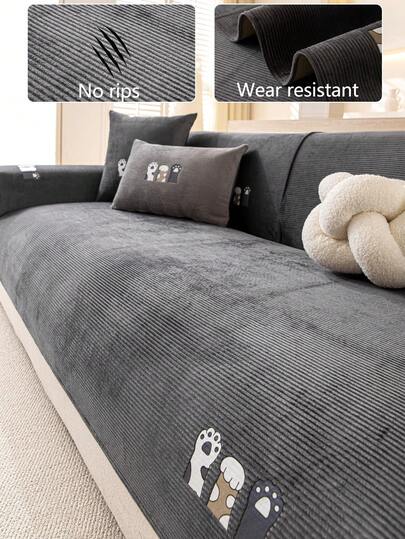 1pc All-Season Comfortable Sofa Cushion Cover, Modern Minimalist Non-Slip Granular Sofa Seat Protector, Dust-Proof And Washable Sofa Slipcover, Fresh And Soft, Pet-Friendly, Fits L-Shaped Sofa And 1/2/3/4 Seater Sofa