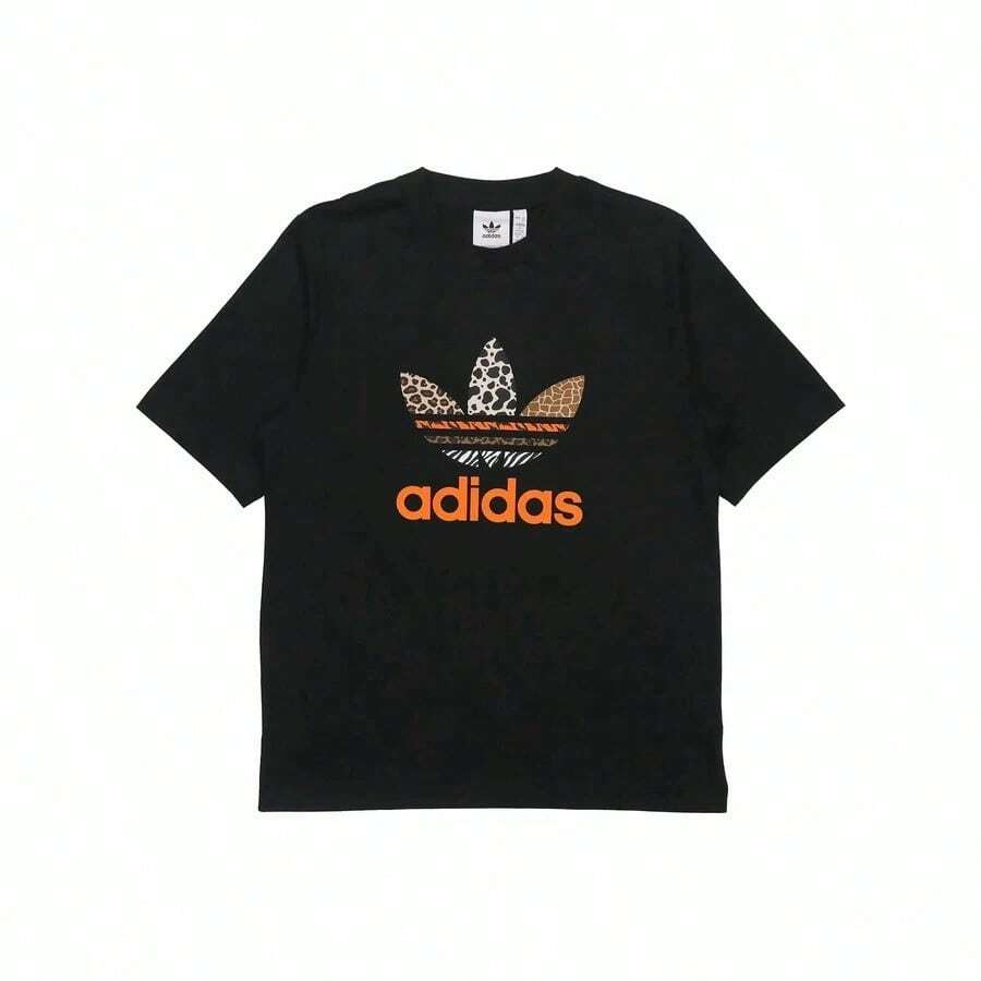 Originals X Atmos Collaboration T-Shirt: Casual Short-Sleeved Sports T-Shirt With Crew Neck And Classic Logo Print - 黑色 - 查看 1