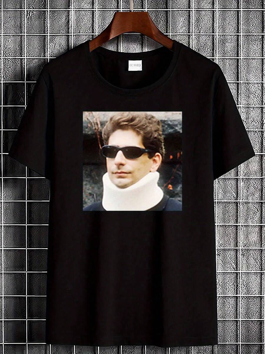 Christopher Moltisanti Graphic T-Shirt From - Casual Black Short Sleeve T-Shirt With Striking White Lettering, Unisex Regular Fit, Comfortable For All Seasons, All Season Clothing, Stylish T-Shirt, Durable Casual Wear - 黑色 - 查看 1