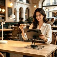 1 Piece Minimalist Acrylic Clear Desk Phone Stand, 360° Rotating, Waterproof, High Transparency Stand For Tablet PC, Laptop, Multifunctional Adjustable And Foldable Desktop Shelf, Compact Folding Design, Easy To Carry, Essential For Bedroom, Thick And Creative Support - Acrylic Phone Stand - View 3