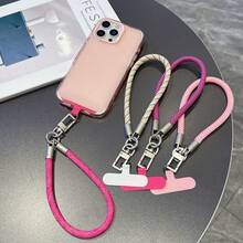 1 st Färgglad Mobiltelefonhängkedja Snodd Handgjorda Smycken Gör-det-själv Kreativ Polyester Handledsrep Hängande Mobiltelefonhänge - Multifärgad - Visa 3