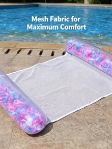 1 pieza Flotador de piscina inflable con purpurina plateada, accesorio de fiesta de piscina y playa para adultos, regalo perfecto de verano, tumbona flotante para diversión y relajación de vacaciones de adultos, flotador de piscina, esenciales de playa - Multicolor - Ver 4
