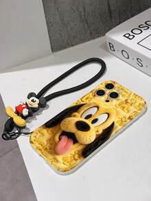 Disney Mickey Mouse Clubhouse Phone Case : 3D Fluffy Pattern Border Protector Phone Soft Phone Case With A Free Cute Mickey Bracelet Chain Lanyard, Mickey, Minnie, Goofy, Donald Duck, Daisy Duck, Pluto, For Apple 17 Promax 17 Pro 16 15 14 13 12 11 Pro Max XS Max X XR Soft Cover Summer Phone Case - 白色 - 查看 7