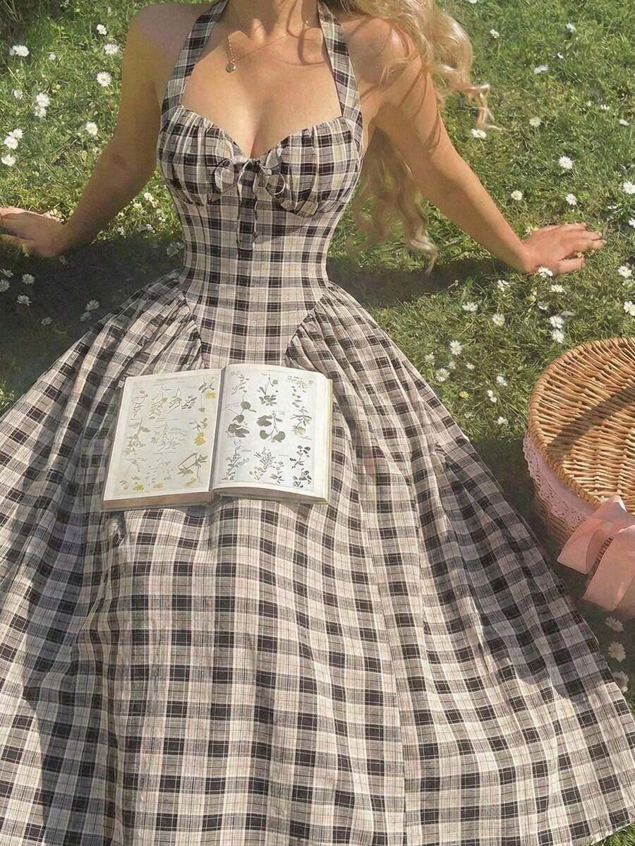 Women Midi Dresses - 棕色 - 查看 1