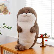 Nuevo juguete de peluche con sello, almohada suave, peluche realista, vida marina, nutria marina, muñeca suave, cojín con sello de simulación, regalo de cumpleaños y Navidad - Puesto marrón - Ver 11