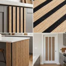 ucdfi 1 Roll Indoor Decorative Wood Grain Wallpaper Self-Adhesive Removable Waterproof Vinyl Wall Sticker Suitable For Bedroom Decoration Wall Kitchen Sticker - Light Brown - Grille - View 2